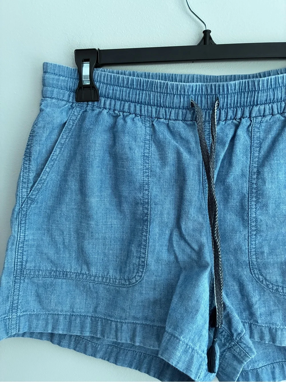 J. Crew Light Blue Chambray Shorts with Elastic Waist Small